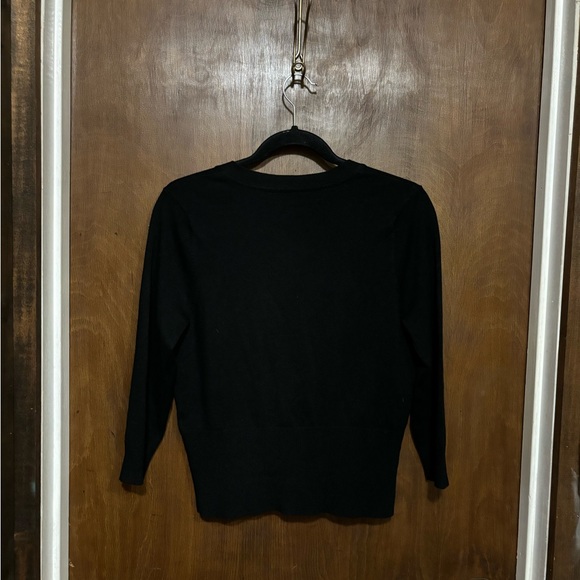 White House Black Market Cardigan Sweater Black Womens Size Medium - Picture 3 of 5